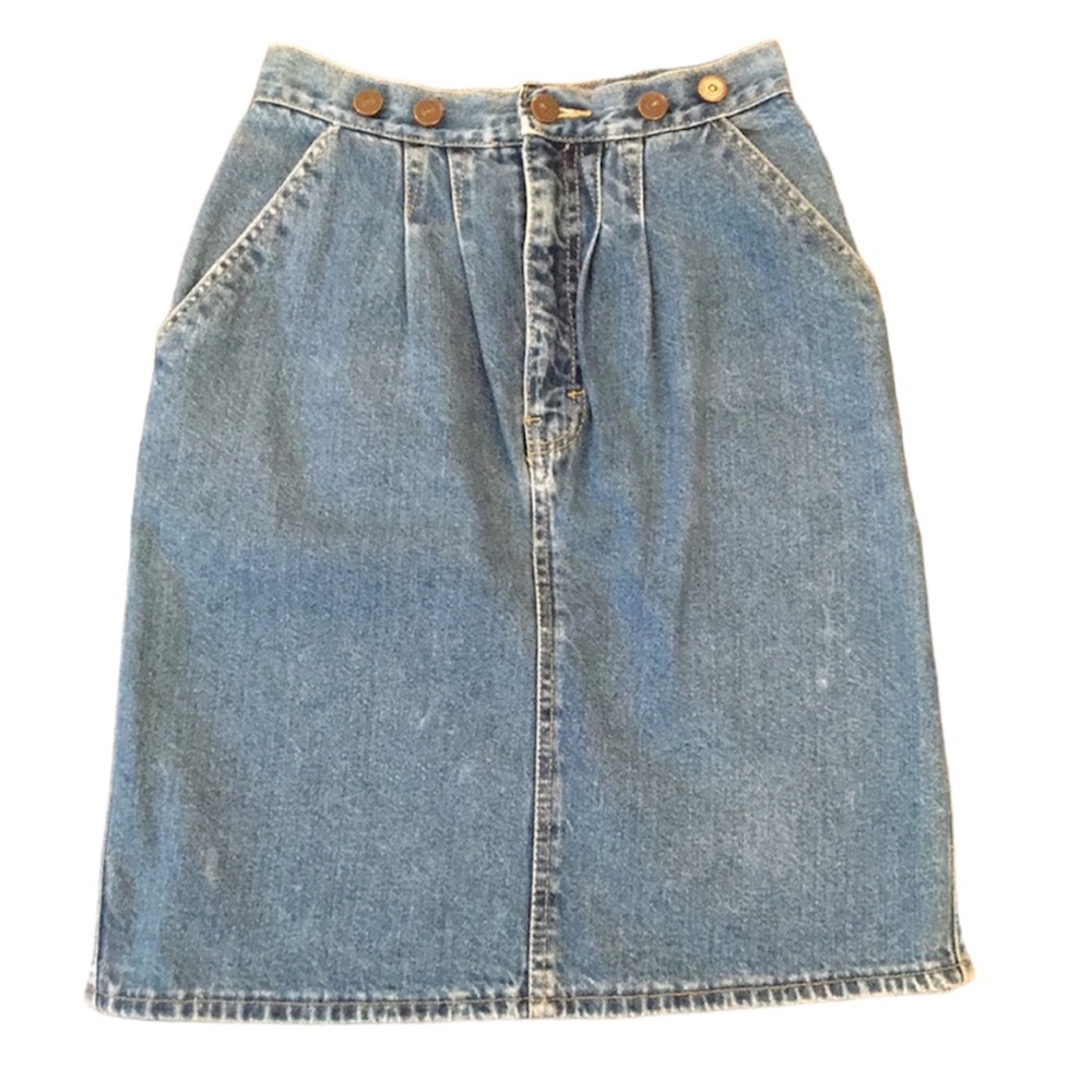 Vintage 80s denim skirt pencil skirt Size 5 24inch waist